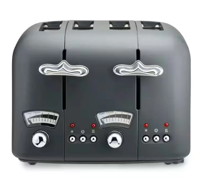 Delonghi CT04GY Argento Silva 4 slice toaster in Grey
