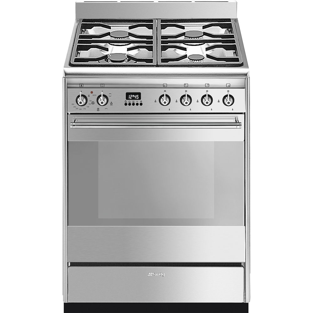 Smeg SUK61MX9 60cm Stainless Steel Dual Fuel Cooker