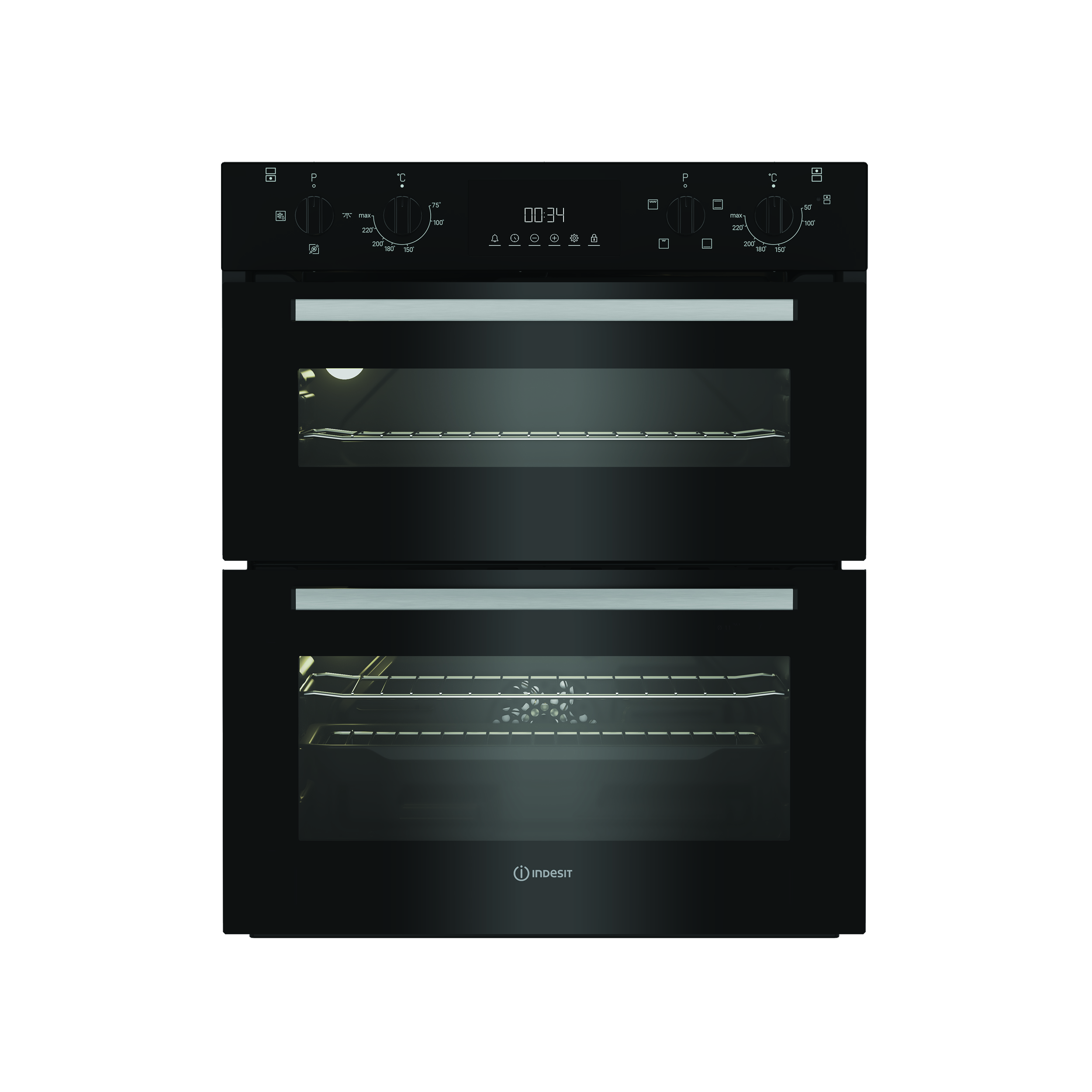 Indesit DUI10DB Built under Black double oven