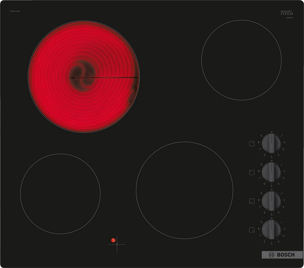 Bosch PKE611CA3E Ceramic Hob in Black Glass