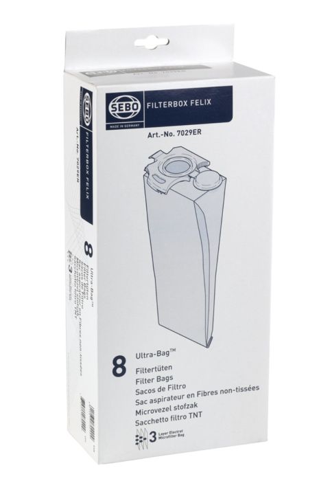 Sebo 7029ER Vacuum Cleaner bags x 8 pack