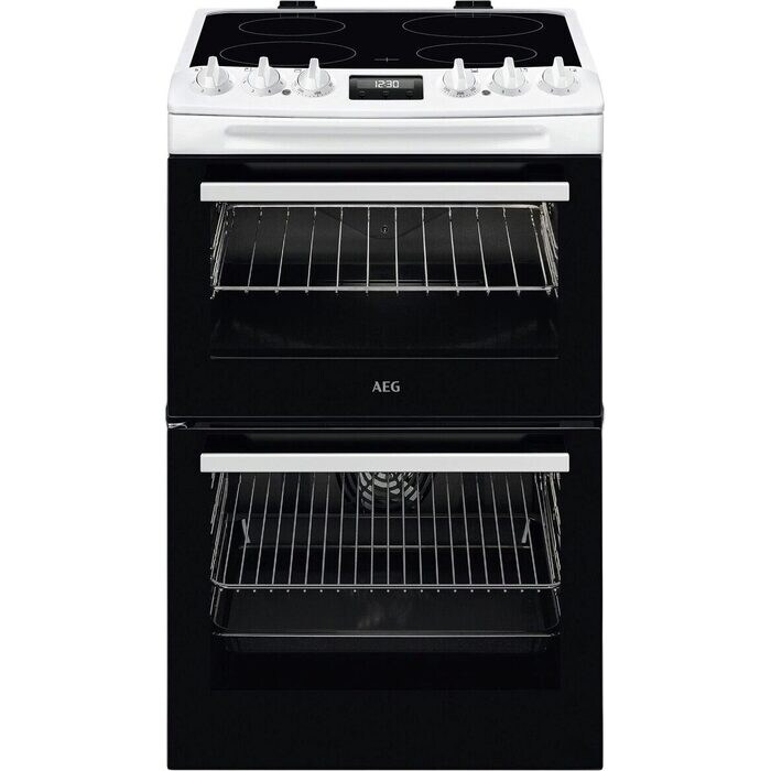 Aeg CCX1530ACW 55cm Double Electric Cooker in White