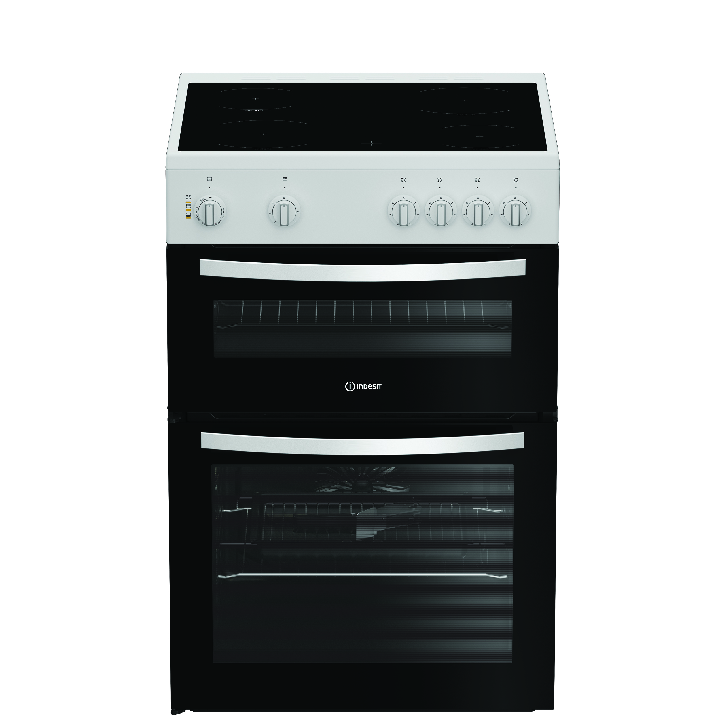 Indesit ITE6VMW 60cm Twin Cavity Electric Cooker