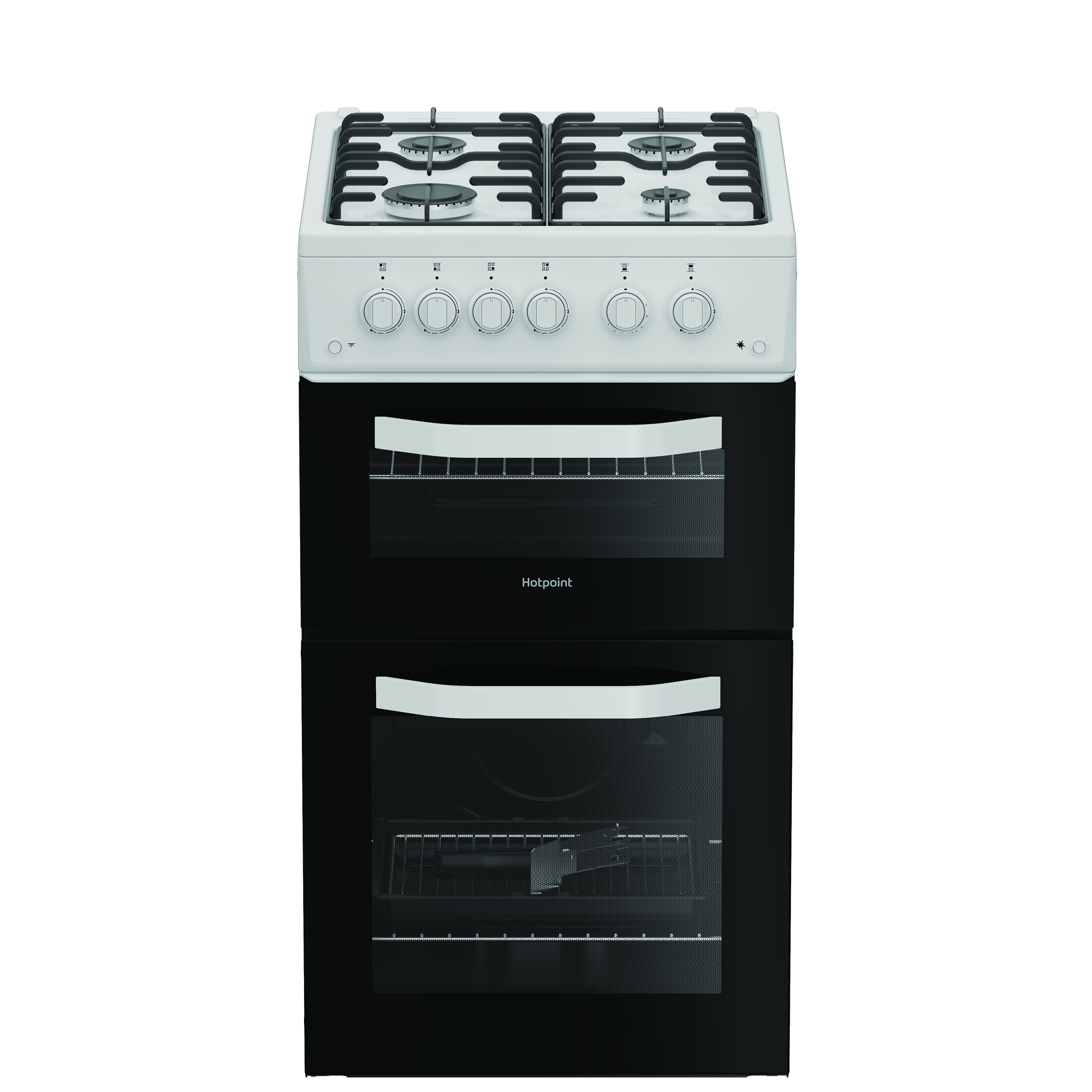 Hotpoint HTG5GCW 50cm Twin Cavity cooker in White