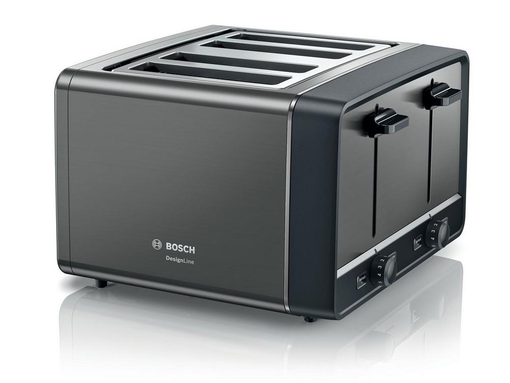 Bosch TAT5P445GB 4 Slice Anthracite & Black Toaster