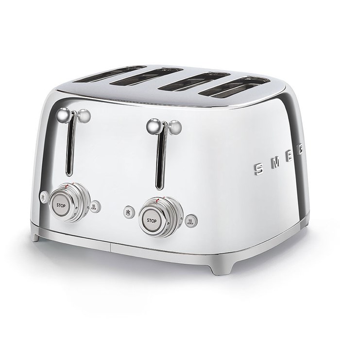 Smeg TSF03SSUK 4 slice retro style toaster in Stainless Steel