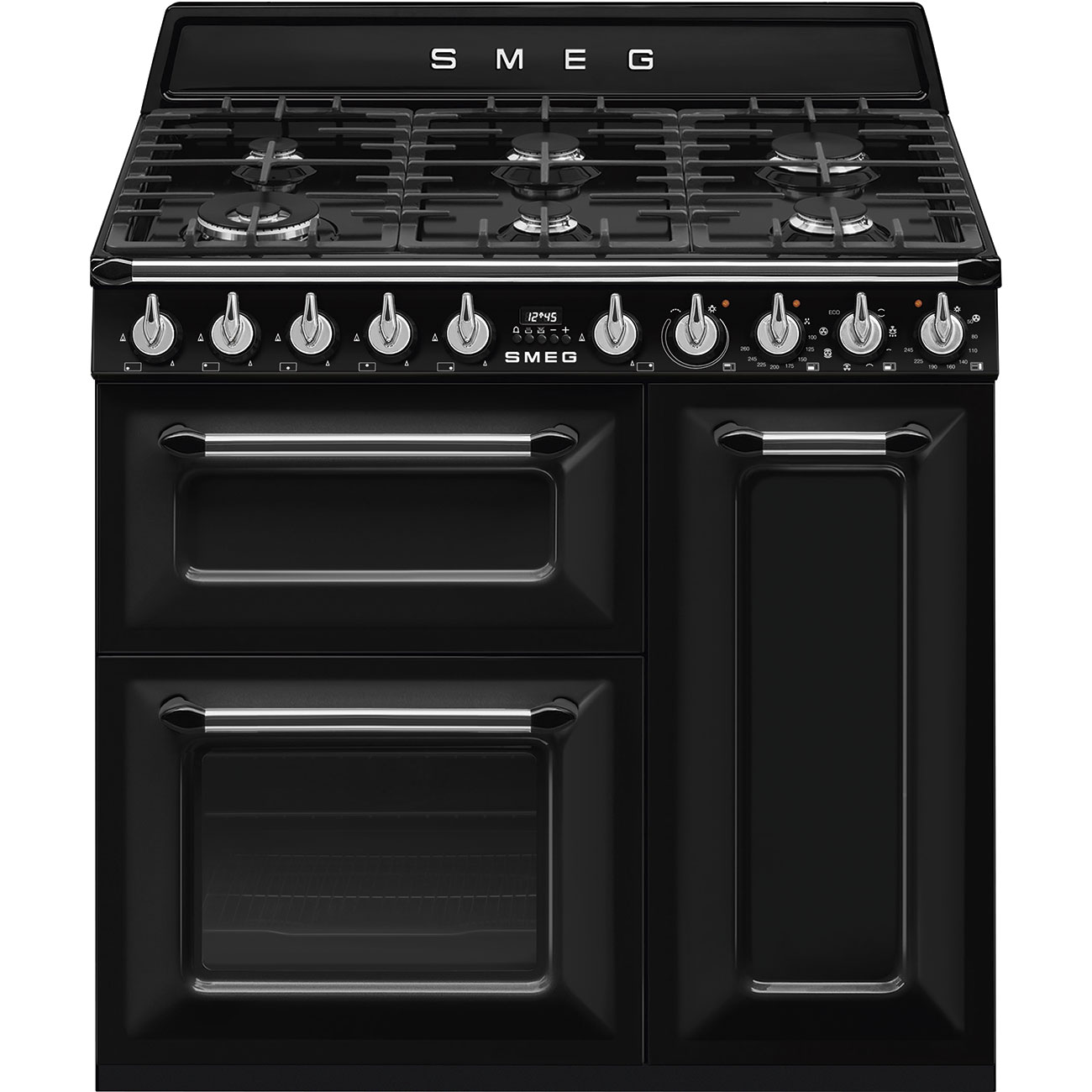 Smeg TR93BL 90cm Range Dual Fuel Cooker in Black
