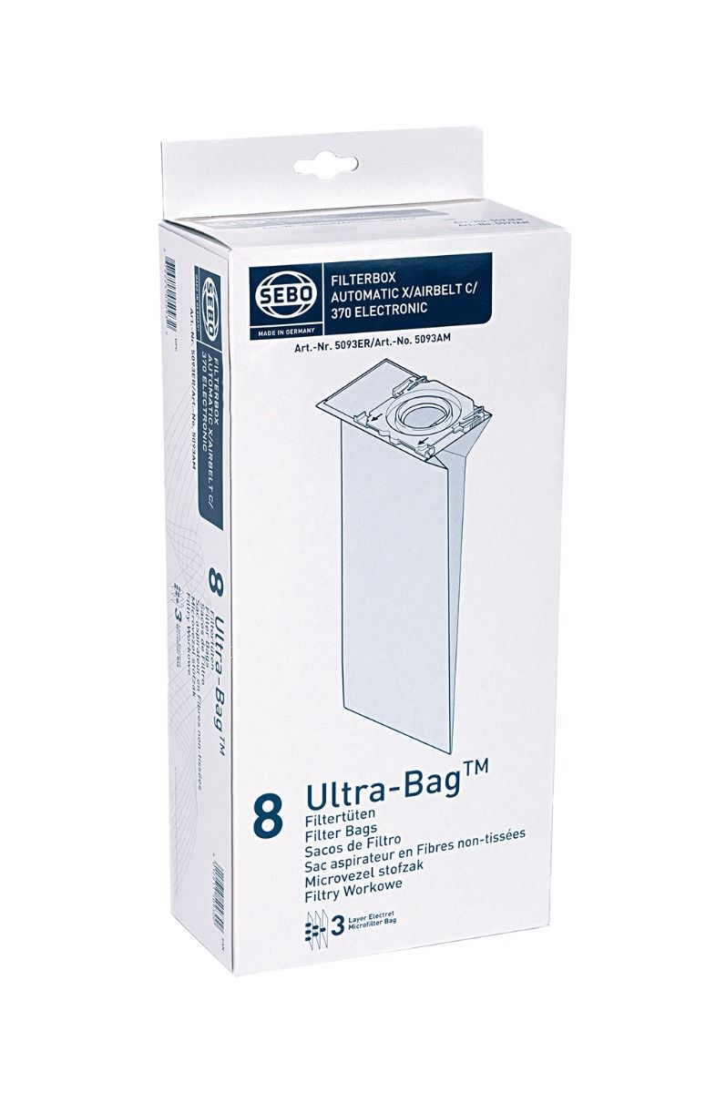 Sebo 5093ER Vacuum Cleaner bags x 8 pack